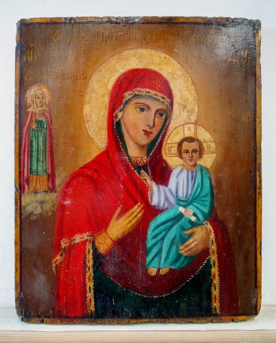 Russian icon - Our Lady of Smolensk with St Greatmartyr Anastasia