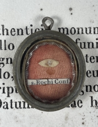 1853 Documented reliquary theca with relic of St. Roch (Rocco), invoked against pandemics