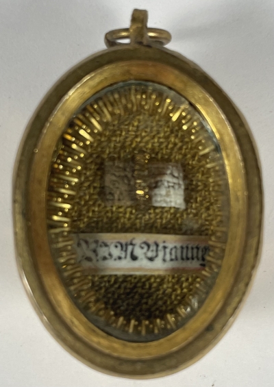 Reliquary theca with relics of St. Jean-Baptiste-Marie Vianney, patron saint of parish priests