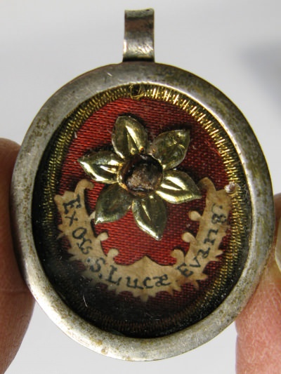Silver theca with the first class relic of Saint Luke, the Evangelist