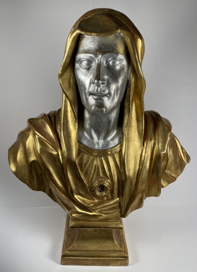 Spectacular bust reliquary with a first-class relic of St. Anne, Mother of the Virgin Mary