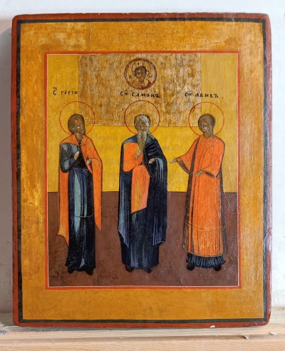 Russian Icon - Saints Simon, Gury &amp; Aviv, Patron Saints of the Holy Matrimony