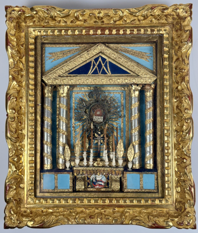 Frame reliquary with a first-class hair relic of the Blessed Virgin Mary