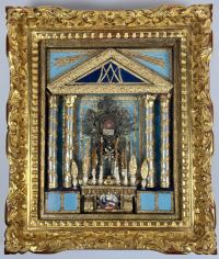 Frame reliquary with a first-class hair relic of the Blessed Virgin Mary