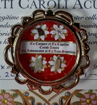 2020 Documented reliquary with relics of the Blessed Carlo Acutis