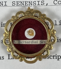 1991 Documented reliquary theca with relics of St. Bernardino of Siena, the Apostle of Italy