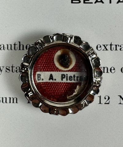 1972 Documented reliquary with relic of St. Agostina Pietrantoni SDC, Martyr &amp; Patron of Nurses