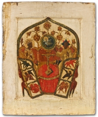 17c Russian Icon - the New Testament Holy Trinity (Soprestolie)