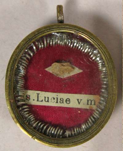 Theca with relics of Saint Martyr Lucia of Syracuse (Saint Lucy or Saint Lucia)