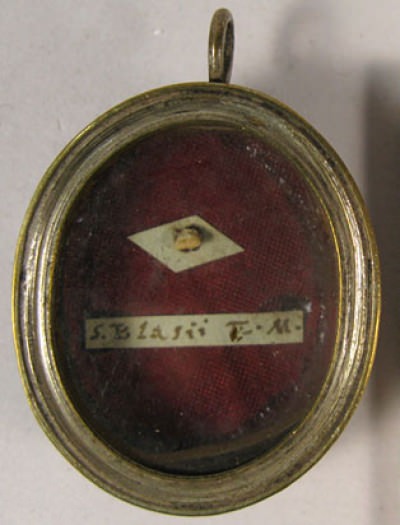 Theca with the first-class ex ossibus relic of Saint Martyr Blaise