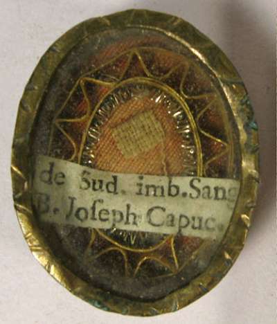 Theca with first-class relic of Saint Joseph of Leonessa, O.F.M. Capuchin