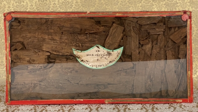 Reliquary frame with relics from the coffin of St. Benedict Joseph Labre, Patron of Bachelors