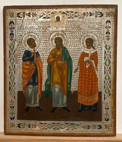 Russian Icon - Saints Simon, Gury &amp; Aviv, Patron Saints of the Holy Matrimony
