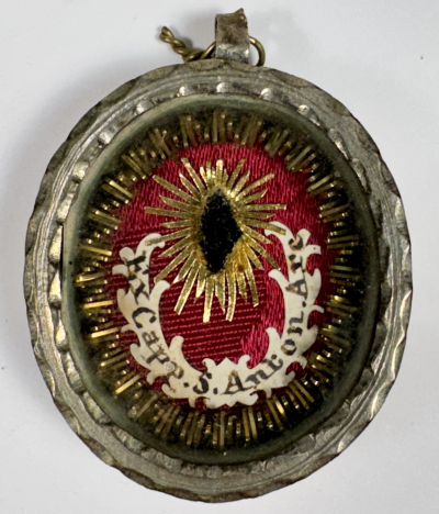 Reliquary theca with a relic of St. Anthony of Padua, Patron of lost causes &amp; lost people
