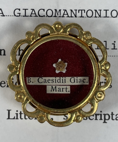 1991 Documented reliquary theca with relics of St. Cesidio Giacomantonio, Martyr of China
