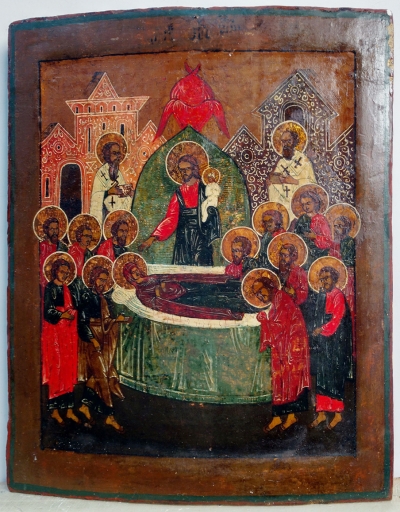 Russian Icon - The Dormition of the Most Holy Mother of God