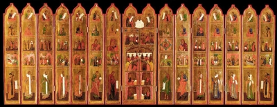 Large Russian Icon - 15-Panel Portable Iconostasis