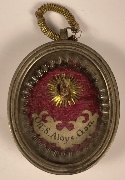 Reliquary theca with relics of St. Aloysius Gonzaga, patron of pandemic sufferers