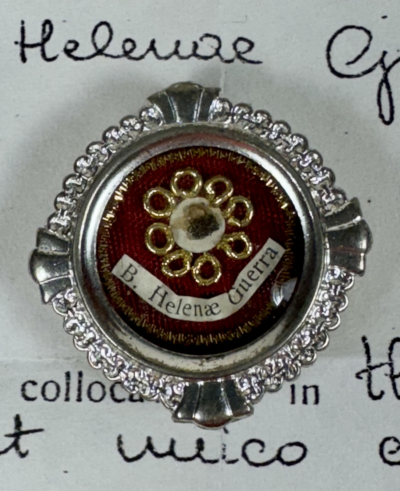 1967 documented theca with relic of St. Elena Guerra OSS, Founder of the Oblates of the Holy Spirit.