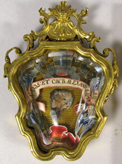 Reliquary theca with relics of St Alexander Sauli, Apostle of Corsica