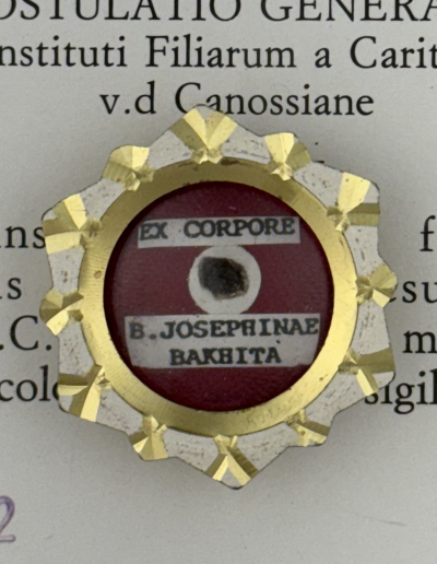 1992 Documented reliquary theca with relics of Saint Josephine Bakhita, FDCC, Patron of Sudan