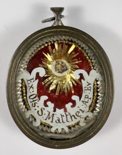 Reliquary theca with relic of St. Matthew, Apostle and Evangelist