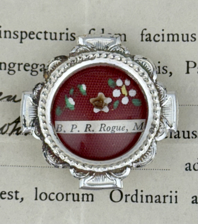 1934 Documented reliquary with relic of Bl. Pietro Renato Rogue, Martyr of the French Revolution