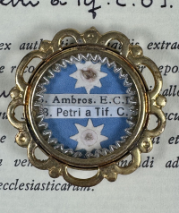 1995 Documented reliquary theca with relics of St. Ambrose D.C. &amp; Bl. Peter of Tiferno C.O.J.