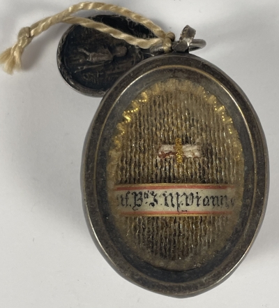 Reliquary theca with relic of St. Jean-Baptiste-Marie Vianney, patron saint of parish priests