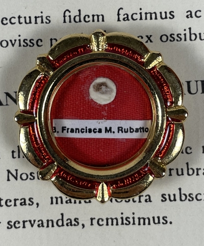 1993 documented reliquary theca with relics of Uruguayan Saint Francesca Maria Rubatto, founder of the Capuchin Sisters of Mother Rubatto