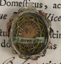 Documented theca with relics of St Lawrence of Brindisi, O.F.M. Cap., Doctor of the Church