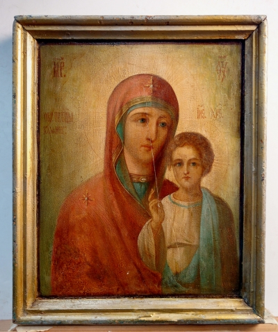 Double-sided Russian Icon - Our Lady of Kazan / St Nicholas