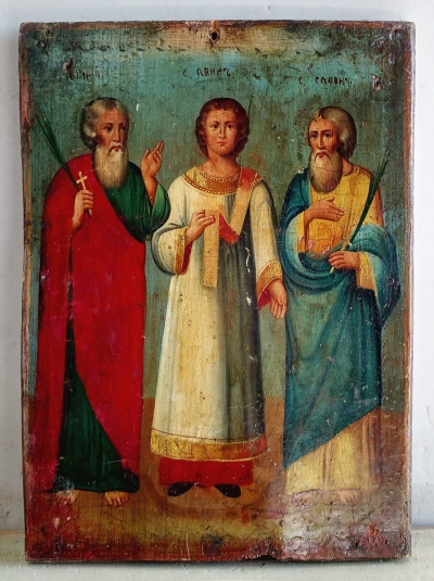 Russian Icon - Saint Martyrs Shamona, Guria &amp; Abibus of Edessa (Samon, Gury &amp; Aviv) - Patrons of the Holy Matrimony
