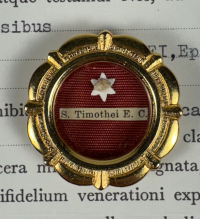 1989 Vatican-documented reliquary theca with relic of St. Timothy of Ephesus