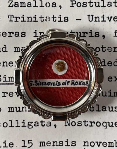 Theca with relic of St. Simon de Rojas, the Apostle of the Ave Maria