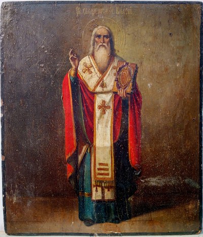 Russian icon - Saint Martyr Blaise, Bishop of Sebastea