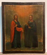 Russian Icon - St. Martyr Nicanor &amp; St. Martyr Salome the Georgian