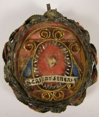 Reliquary theca with relics of Saint Catherine of Sienna, Doctor of the Church, Patron of Italy