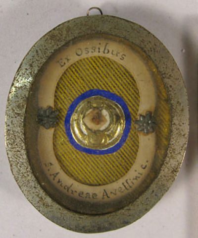 Theca with a first class ex ossibus relic of Saint Andrew Avellino