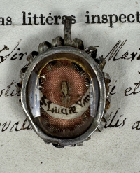 1833 Documented reliquary theca with relics of St. Lucia (Lucy) of Syracuse