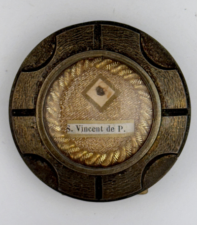 Reliquary theca with a relic of St. Vincent de Paul, Founder of the Congregation of the Mission