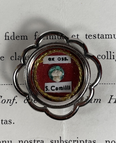 1989 Documented reliquary theca with relic of Saint Camillus de Lellis, founder of the Order of Clerks Regular, Ministers of the Infirm
