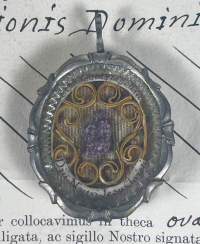 1910 Documented reliquary with Passion relic from the Column of Flagellation of Jesus Christ