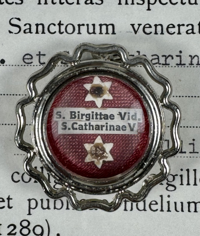 1988 Vatican documented theca with relics of St. Bridget of Sweden &amp; St. Catherine of Sweden