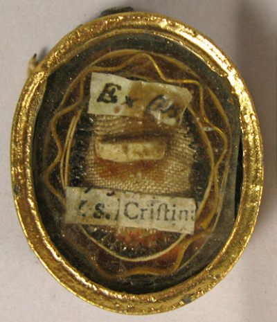 Theca with first class ex ossibus relic of Saint Christina of Bolsena