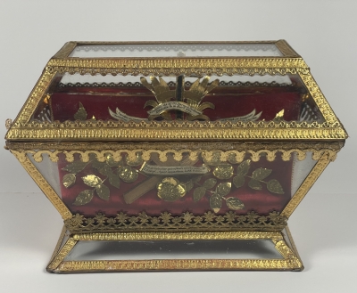 Rare Casket Reliquary with relics of St. Marie Bernadette Soubirous &amp; Our Lady of Lourdes Marian Apparition Grotto