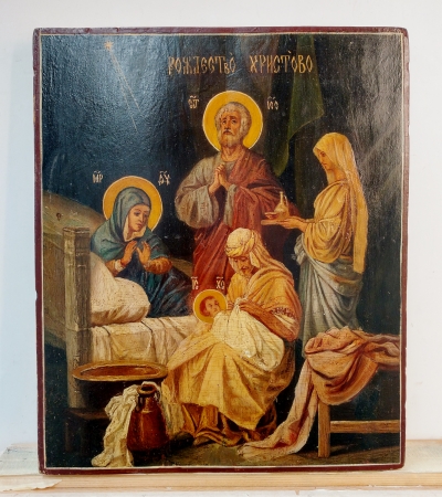 Russian Icon - The Nativity of Jesus