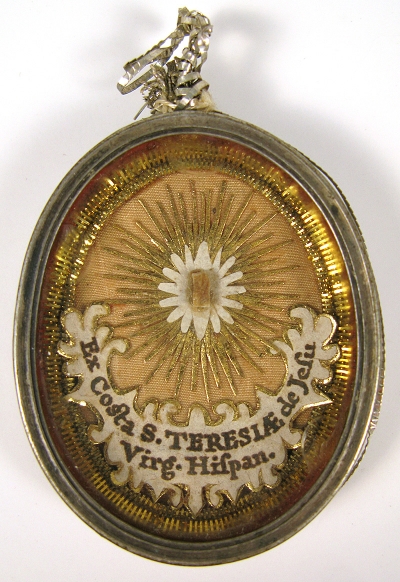 Reliquary theca with relics of St. Teresa of Ávila (St. Teresa of Jesus), Patron of Bodily Ills