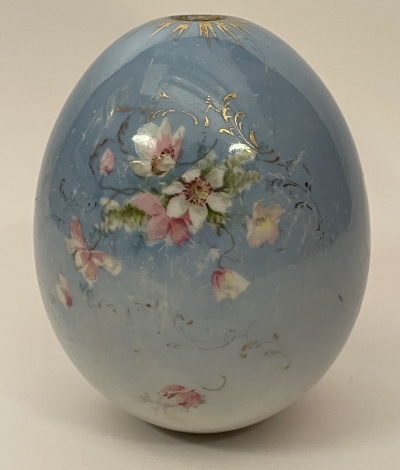 Large Russian Imperial porcelain Easter Egg with Flowers &quot;Christ is Risen!&quot;