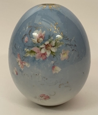 Large Russian Imperial porcelain Easter Egg with Flowers &quot;Christ is Risen!&quot;